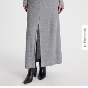 Express High Waisted Glitter Waffle Drawstring Maxi Skirt